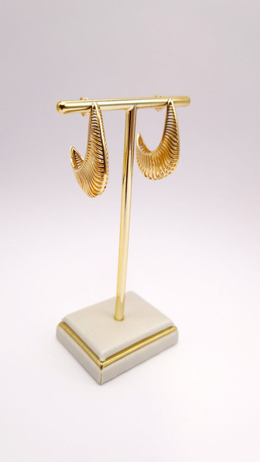 Brinco Folheado a Ouro com Textura Cris