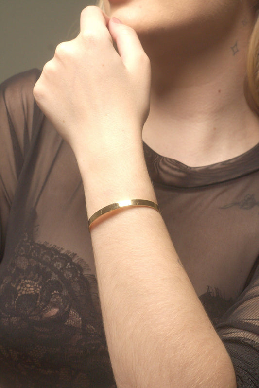 Bracelete Liso Folheado a Ouro 18K