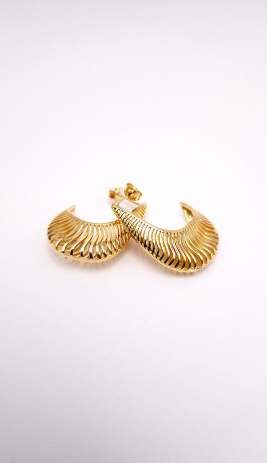 Brinco Folheado a Ouro com Textura Cris