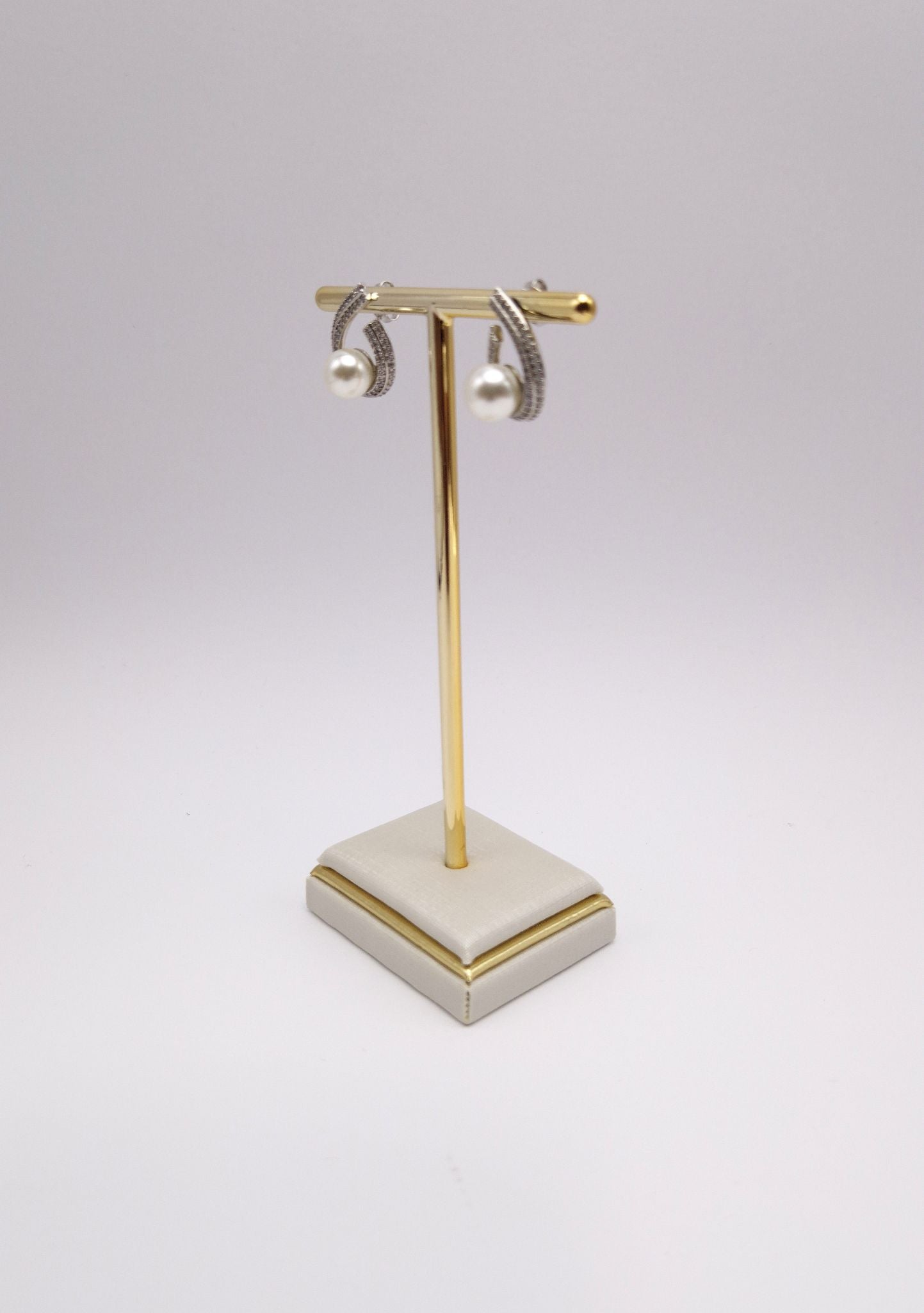 Brinco de Pérola e Zircônias Prata 925