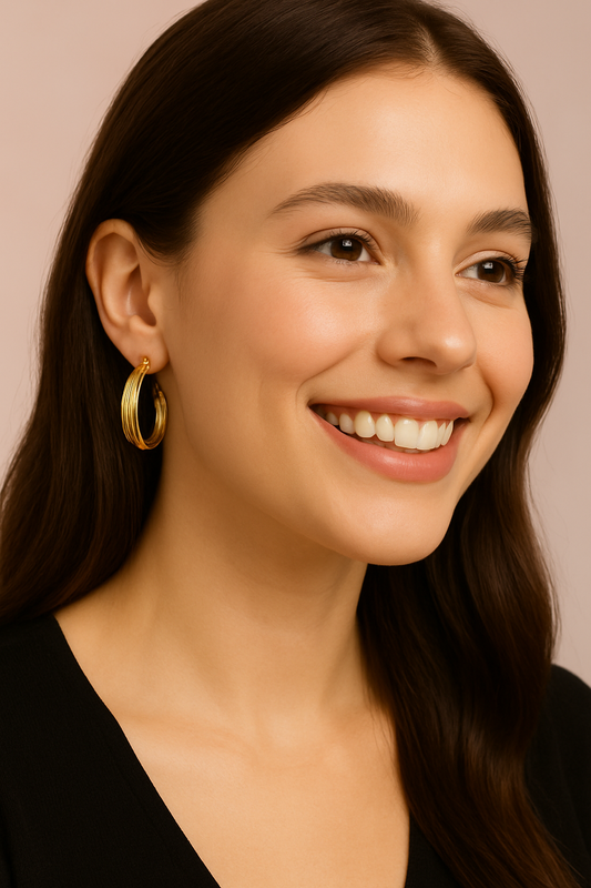 Brinco Argola folheado a ouro Julieta