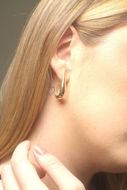 Brinco Alongado Folheado a Ouro 18K