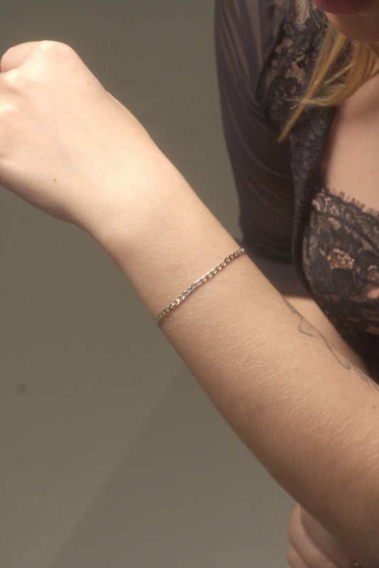 Pulseira Corrente Fina Prata 925