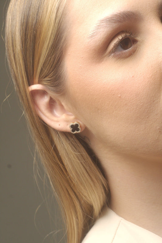 Brinco Trevo Quatro Folhas Folheado a Ouro 18K