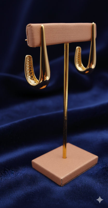 Brinco alongado folheado a ouro Juliana