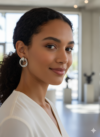 Brinco Argola Dupla de Prata 925 – Beatriz