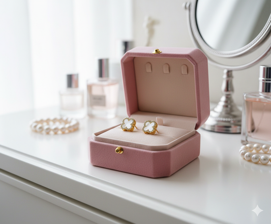 Brinco Trevo  perolado Mariana