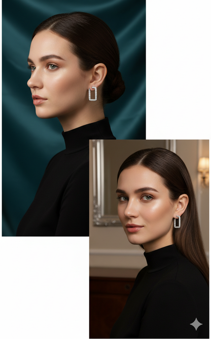 Brinco de Prata nobre 925 com Zirconias Anna