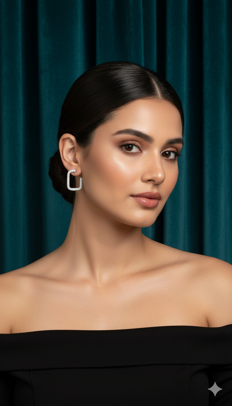 Brinco de Prata nobre 925 com Zirconias Anna