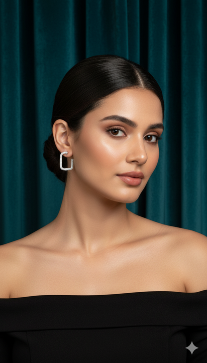 Brinco de Prata nobre 925 com Zirconias Anna