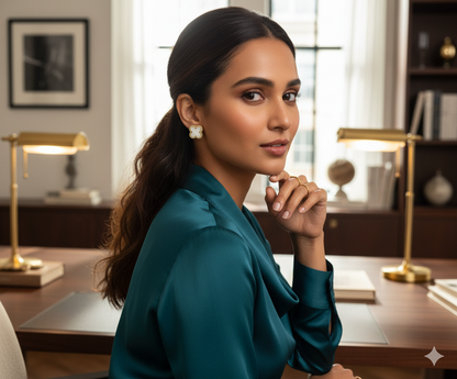 Brinco Trevo  perolado Mariana