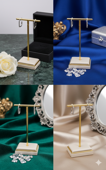 Brinco de Prata nobre 925 com Zirconias Anna