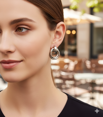 Brinco Argola Dupla de Prata 925 – Beatriz