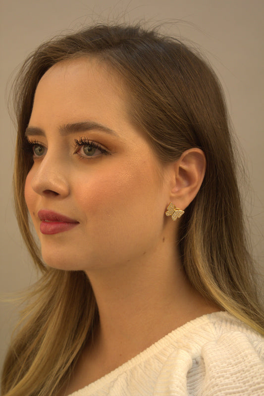 Brinco Borboleta Folheado a Ouro FABIANA