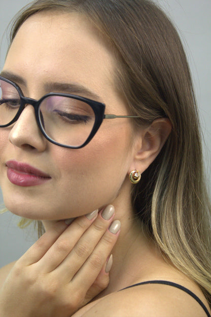 Brinco Espiral folheado a ouro Julia