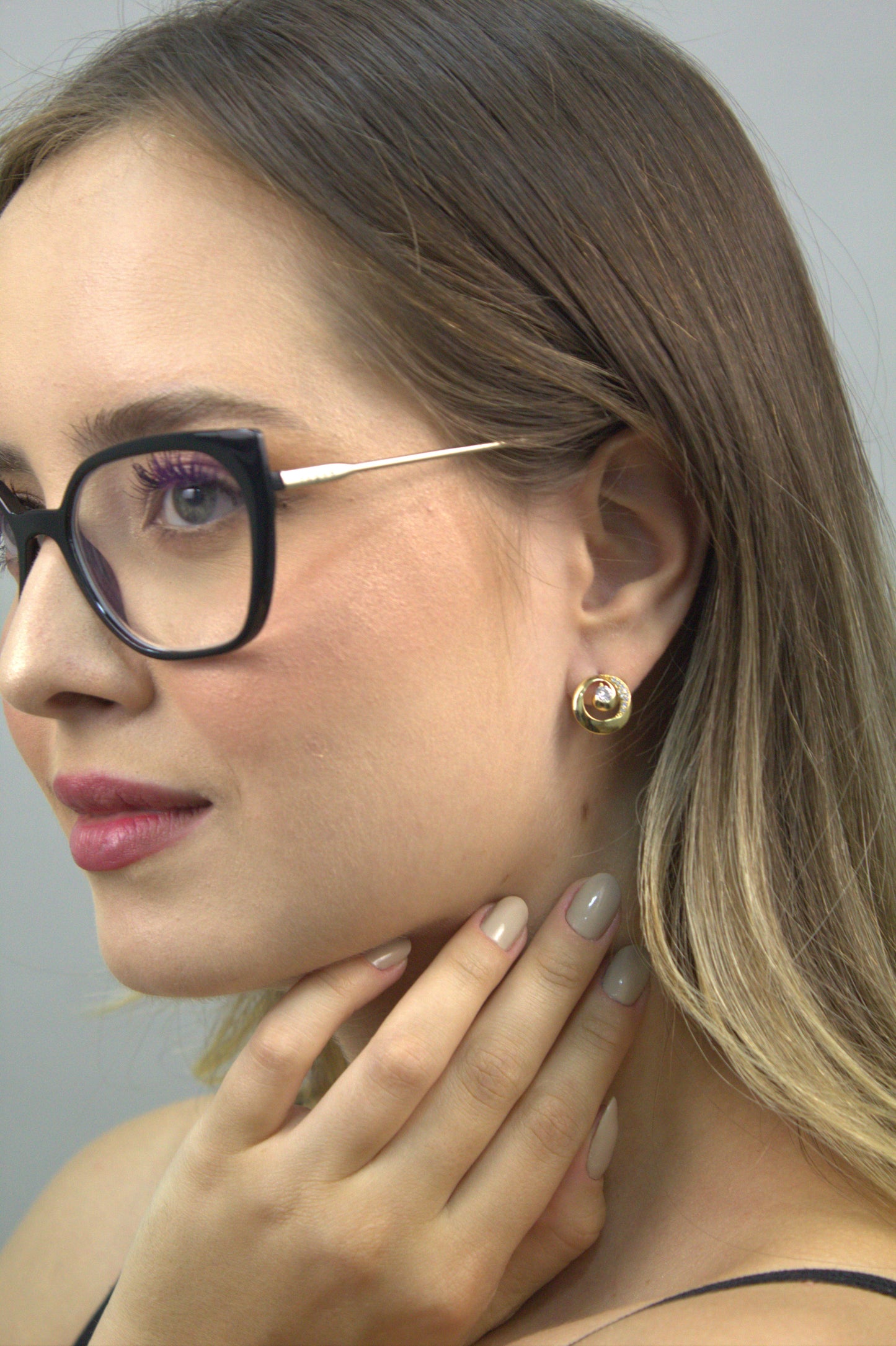 Brinco Espiral folheado a ouro Julia