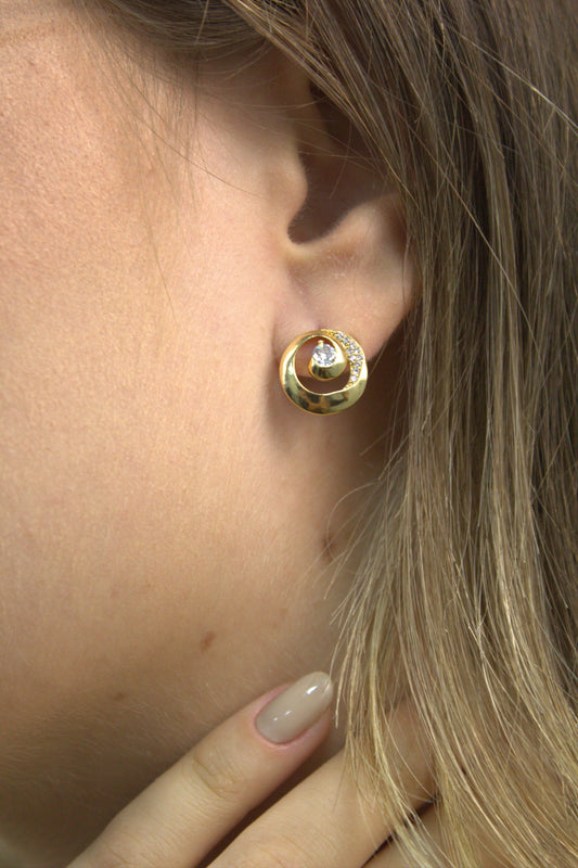 Brinco Espiral folheado a ouro Julia