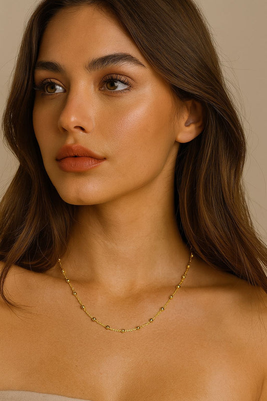 Colar de Bolinhas Folheado a Ouro 18K