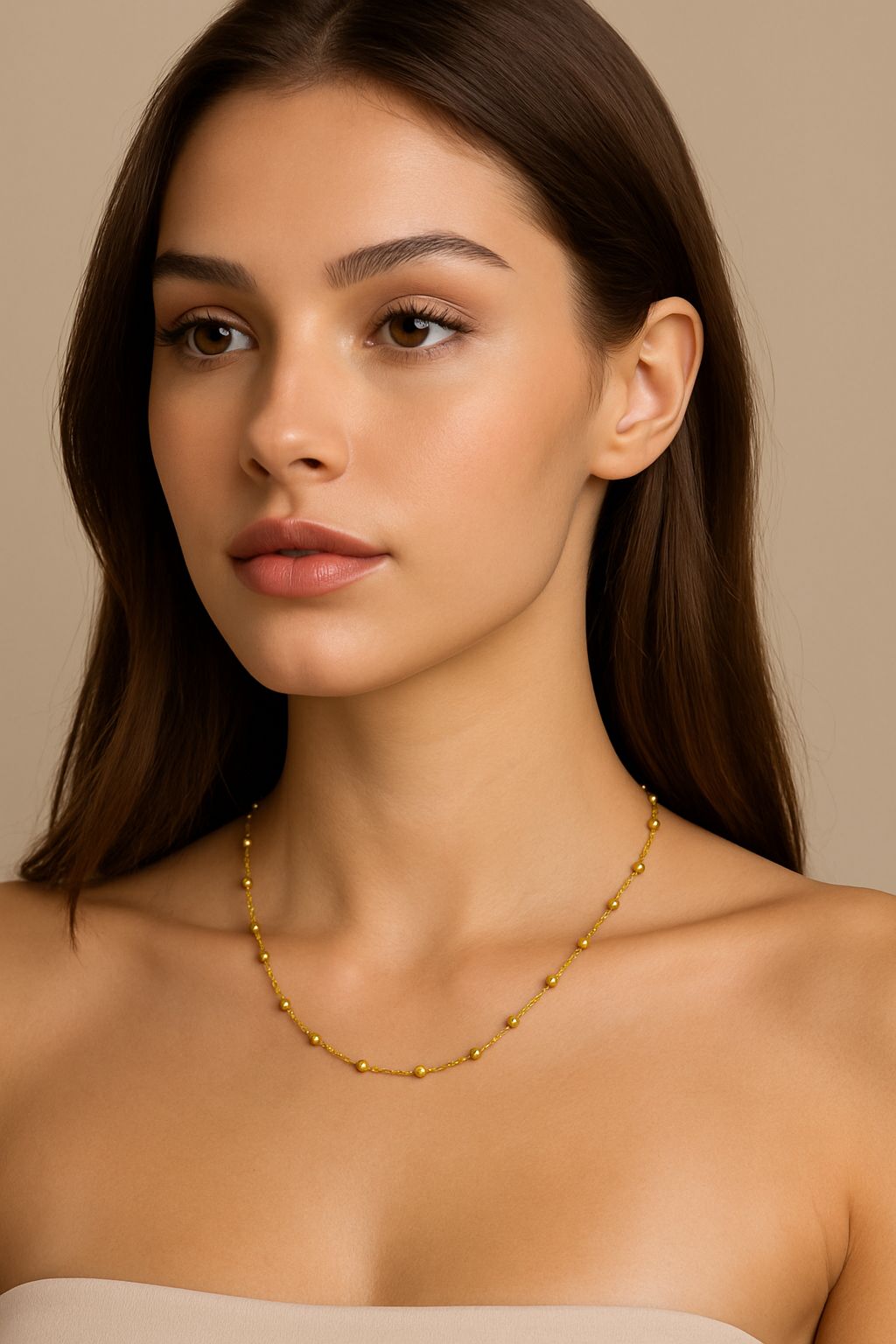 Colar de bolinhas Folheado a ouro 18kl