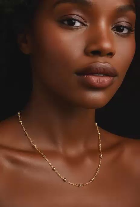 Colar de bolinhas Folheado a ouro 18kl